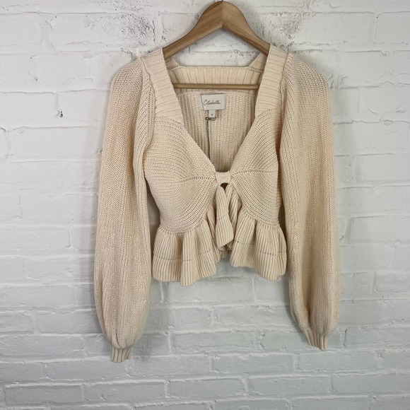 Cleobella Women's Loura Sweater Knit Stretch Cream Size S NWT - Picture 3 of 13